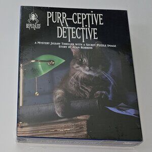 NEW Purr-Ceptive Detective Jigsaw Puzzle 1000 Pieces Cat Mystery Thriller SEALED